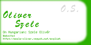 oliver szele business card