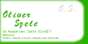 oliver szele business card